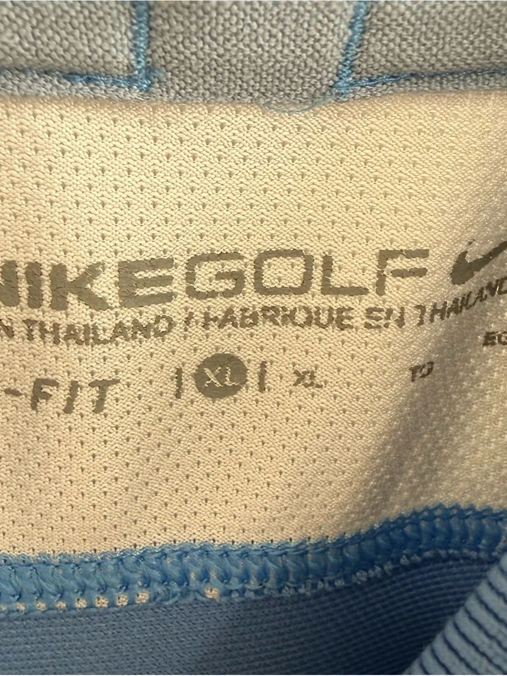 Nike Men's Golf Polo Shirt Light Blue, Short Sleeve, Size XL STL Arch On It